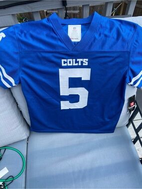 Colts #5 Blue Football Jersey, Richardson Sr